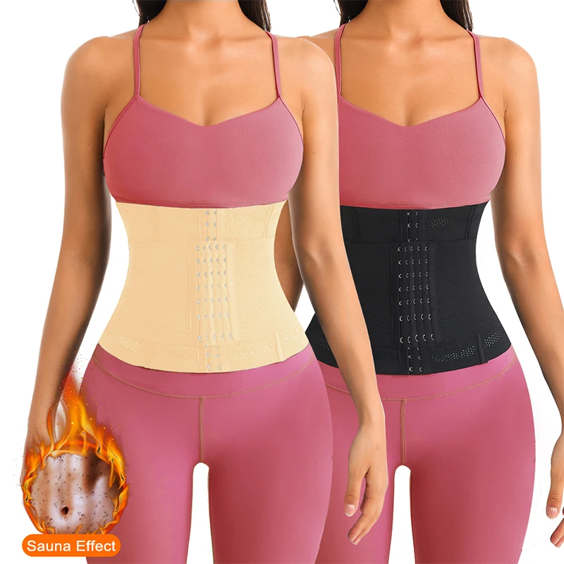 Waist Trainer Corset MISTHIN Double Belt Waist Cincher Trainer Slimming Faja Body Shaper Latex Corset Adjustable Shapewear Flat Belly Postpartum Wrap