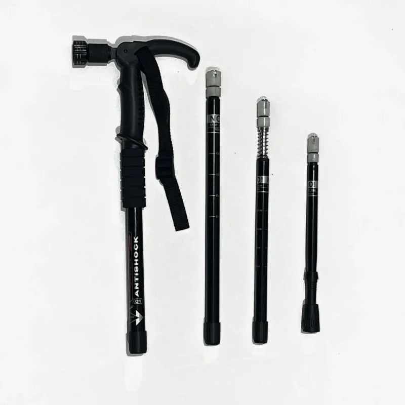 접이식 접이식 엘더 지팡이, LED 워킹 트러스티 스틱, 어머니용 노인 목발, 노인 아버지 야외 등반 