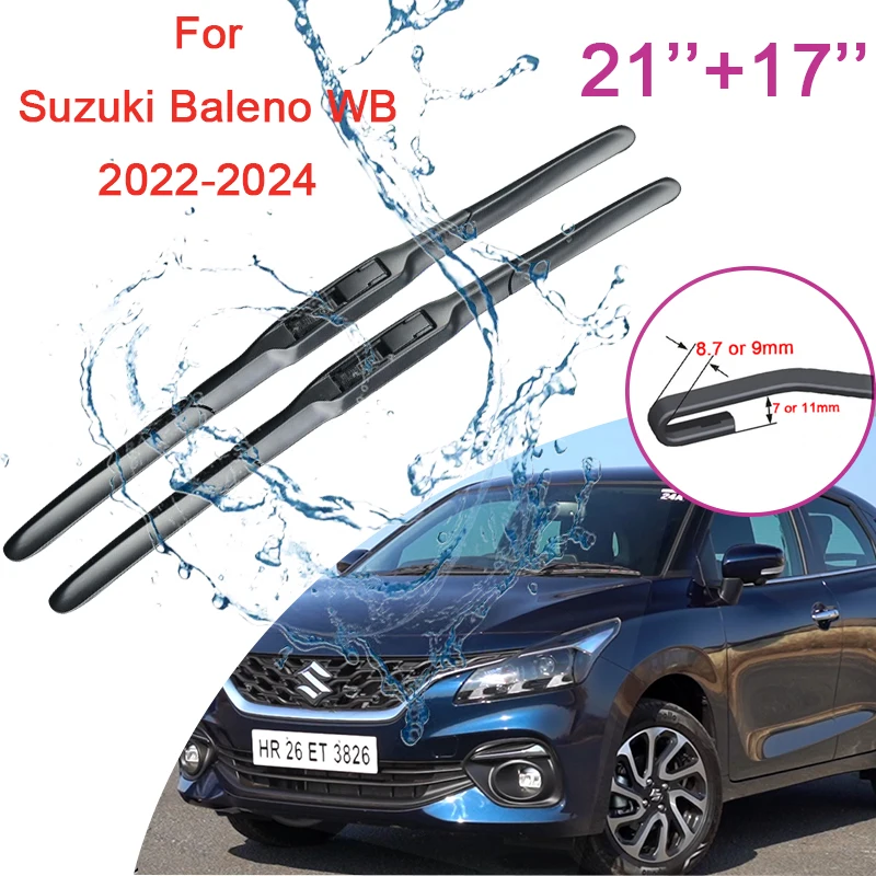 Per Suzuki Baleno WB MK2 2022 2023 2024 spazzole tergicristallo anteriori spazzole in gomma finestre parabrezza Cutter accessori auto U J Hook