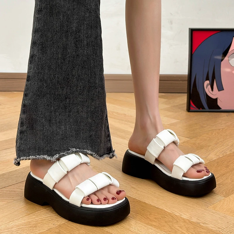 

Shoes for Women 2023 New Modern Slippers Women's Slippers Summer Casual Slippers Women Peep Toe Shoes Female Platform Slippers