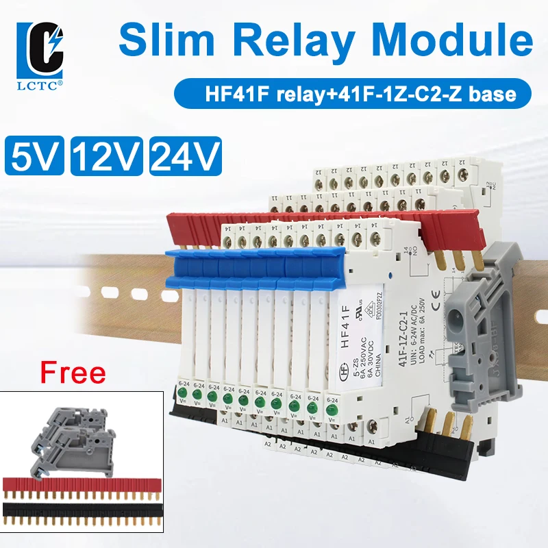 Ince röle arayüzü 12/24V HF41F/12-ZS 6A HF T 5 pin orijinal yeni HF41F/24-ZS Ali