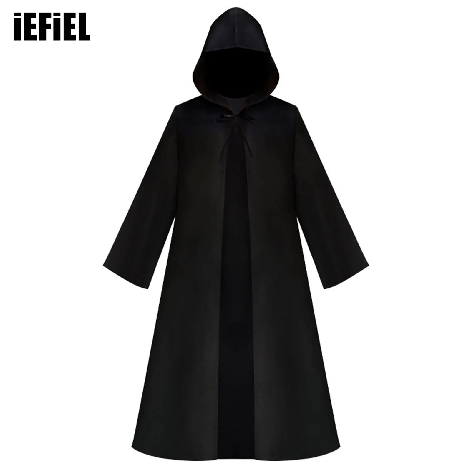 

Mens The War of Galaxies Cosplay Adult Robe Long Sleeve Tunic Hooded Cloak Tie String Cape Halloween Costumes