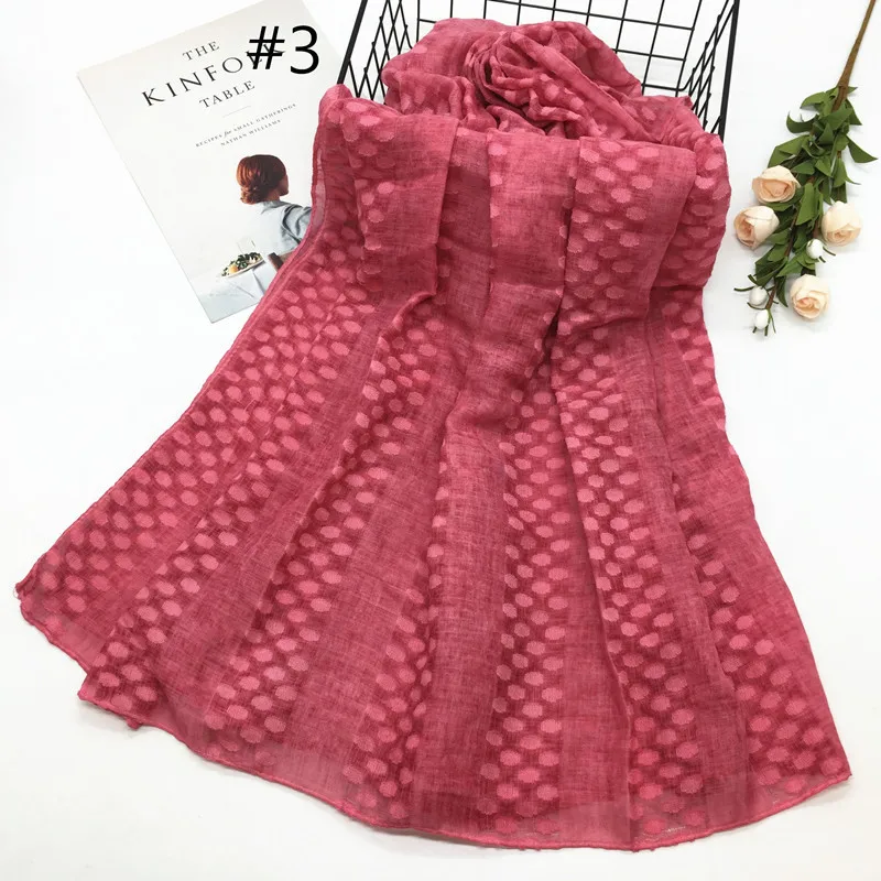 

Cross-Border Wish Amazon Cotton Solid Color Small Dot Scarf Closed Toe Women's Scarf in Stock
