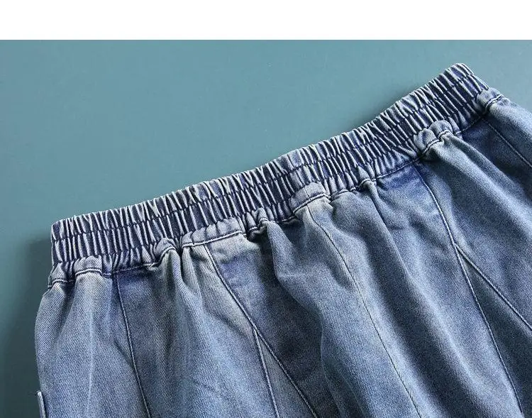 Summer Loose Large Size Harem Jeans Women's plus Size Carrot Pants Casual Lantern Pants Trendy Sle Mom Jeans High Waist