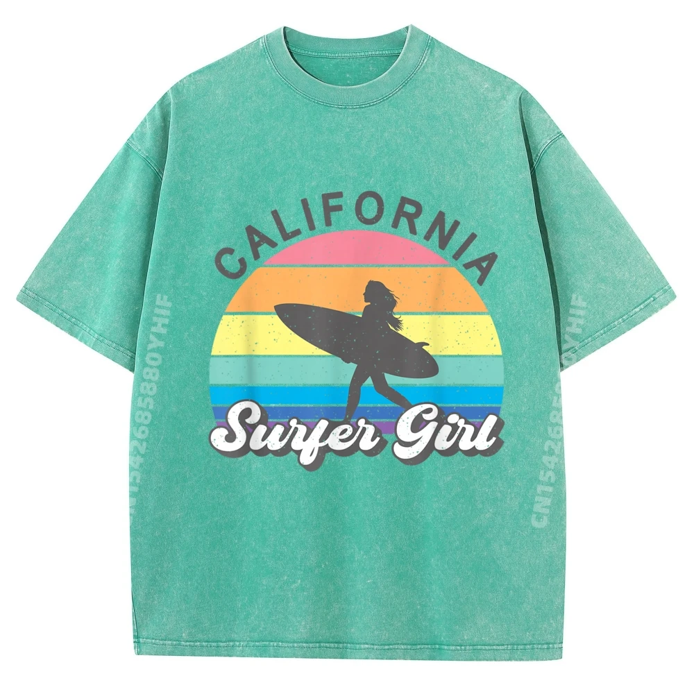 Normal Surfer Girl California Surfing Surf Round Neck T Shirt NEW YEAR DAY Tops Tees Gift Idea Loose 100% Cotton Men T-shirt Surfer Girl California Surfing Surf Beach Women Cute Summer_B29270 lightgreen