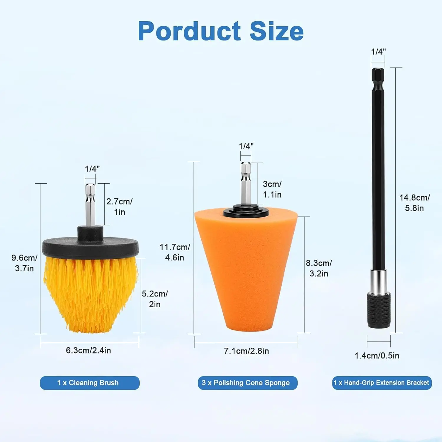 1/5 Pcs Car Wheel Hub Polishing Brush with Hand-Held Extension Pole Polishing Sponge Pad for Car ers and Polishers Kit