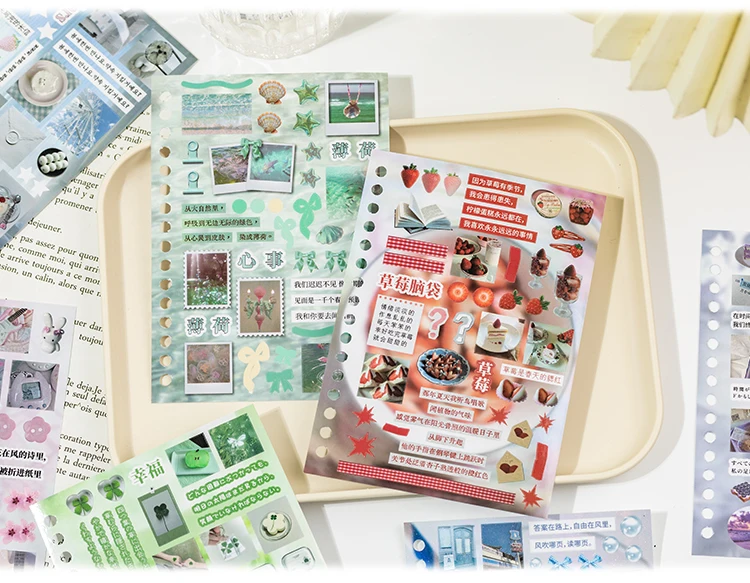 30 Teile/buch Nette Gestanzte Flash Dekorative Aufkleber Buch DIY Sammelalbum Telefon Fall Dekoration Collage Material Ästhetische Schreibwaren – Detail 9