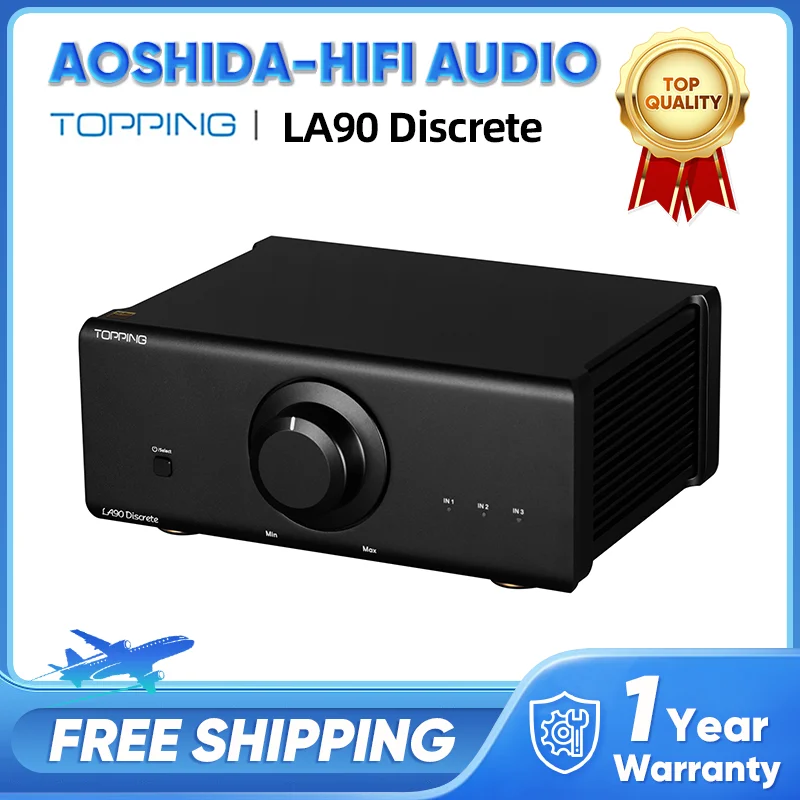 バランスの取れた入力、Hi-Fiアンプ、TOPPING-NFCハイレス、192 w x 2