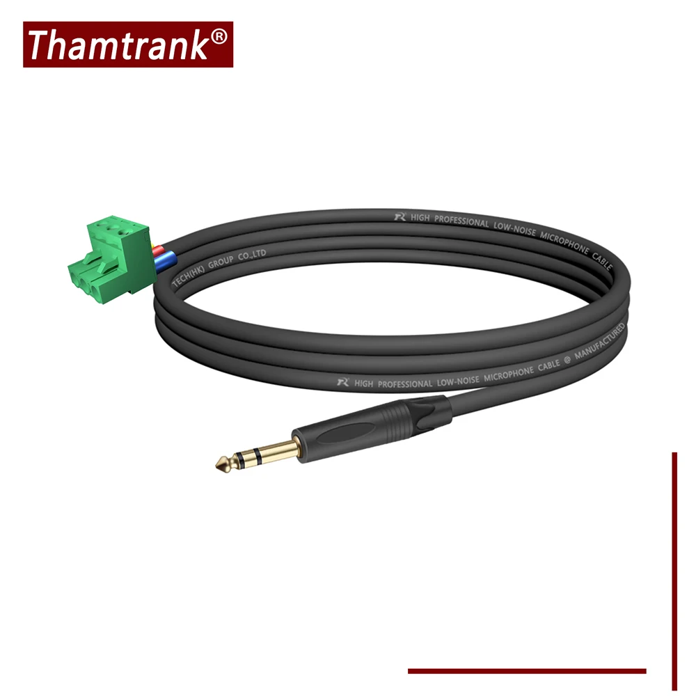 6,35/6,5mm TRS auf 3-Pin Phoenix Audiokabel 1/4" Stereo-Stecker auf 5,08mm 3-Pin PCB Schraubklemmenadapter Anschlusskabel