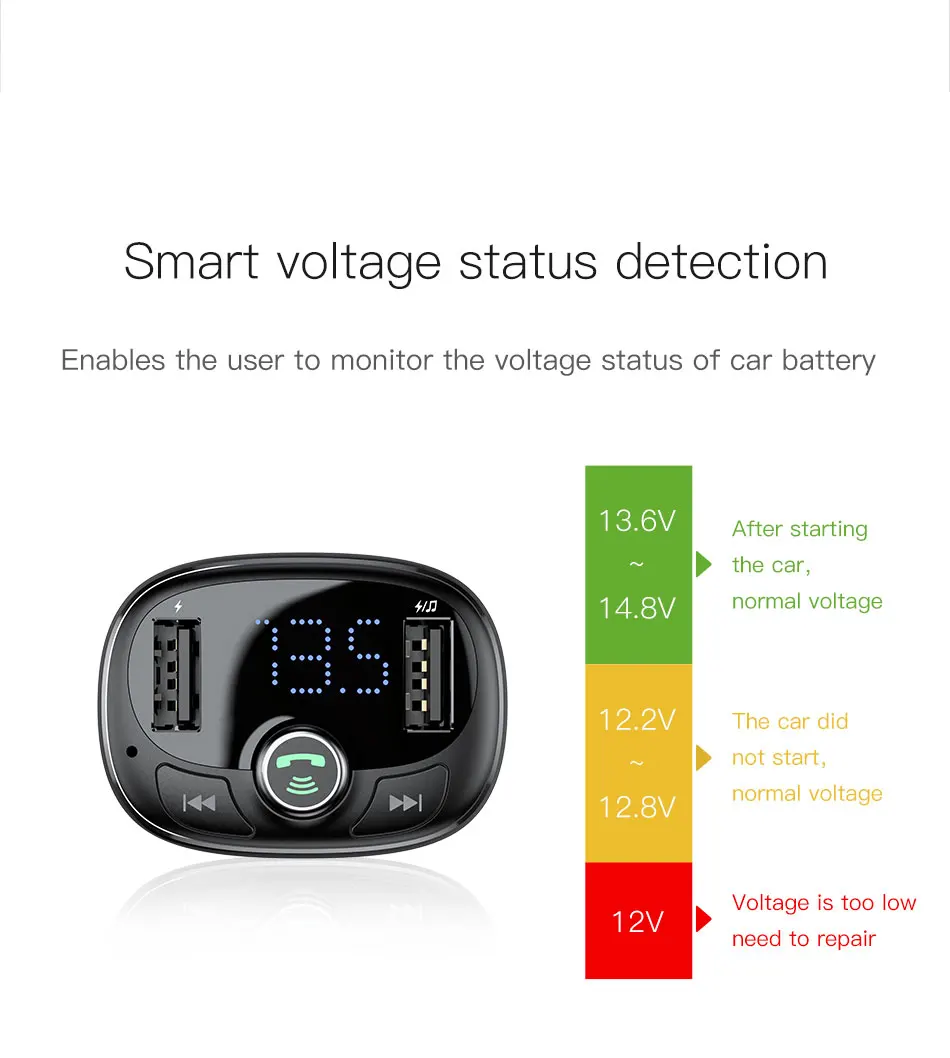 Car FM Transmitter Handsfree Bluetooth Modulator 3.4A Fast Dual USB Car Charger