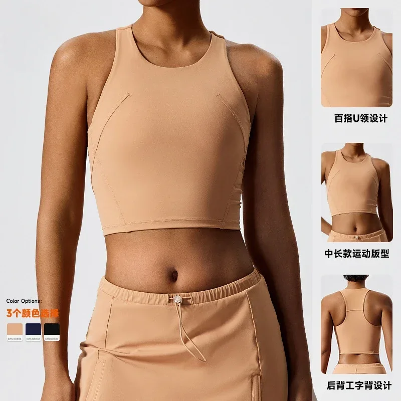 2PCS Yoga Tennis Skirt Set Gym Outdoor Bra with Chest Pad Crop Top High Waist Fitness Skirt Suit Women Golf Workout Sport