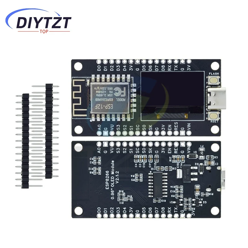 NodeMCU ESP8266 개발 보드(0.96인치 OLED 디스플레이 포함) CH340G ESP-12F WiFi 모듈 Arduino/Micropython용 TYPE-C USB