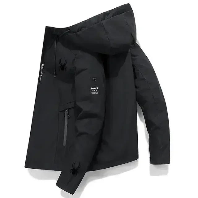 Herren Winddichte Sportjacke mit Kapuze Outdoor-Trainingsjacke Hochwertige Sportjacke Lässige Streetwear Sportoberbekleidung – Detail 9