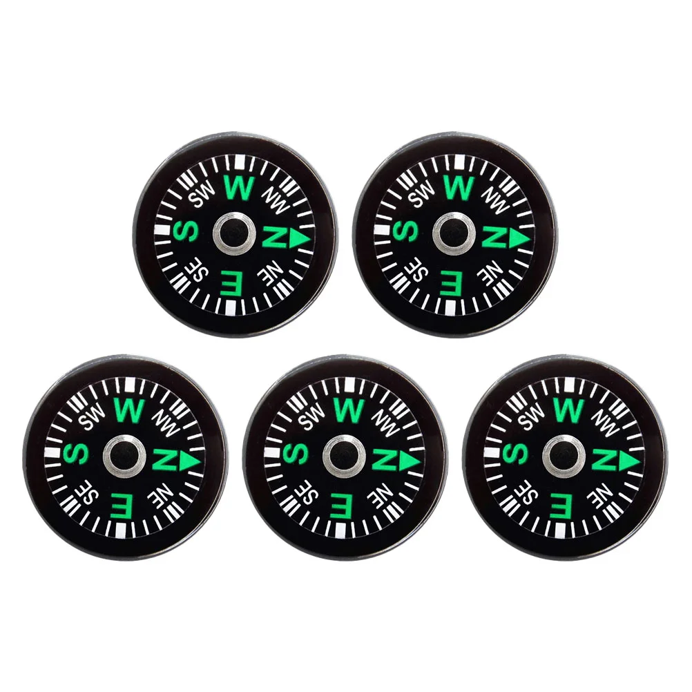 

5 X Compass Decor Small Button Oiling Pocket Mini Abs Survival Filled Travel for Camping