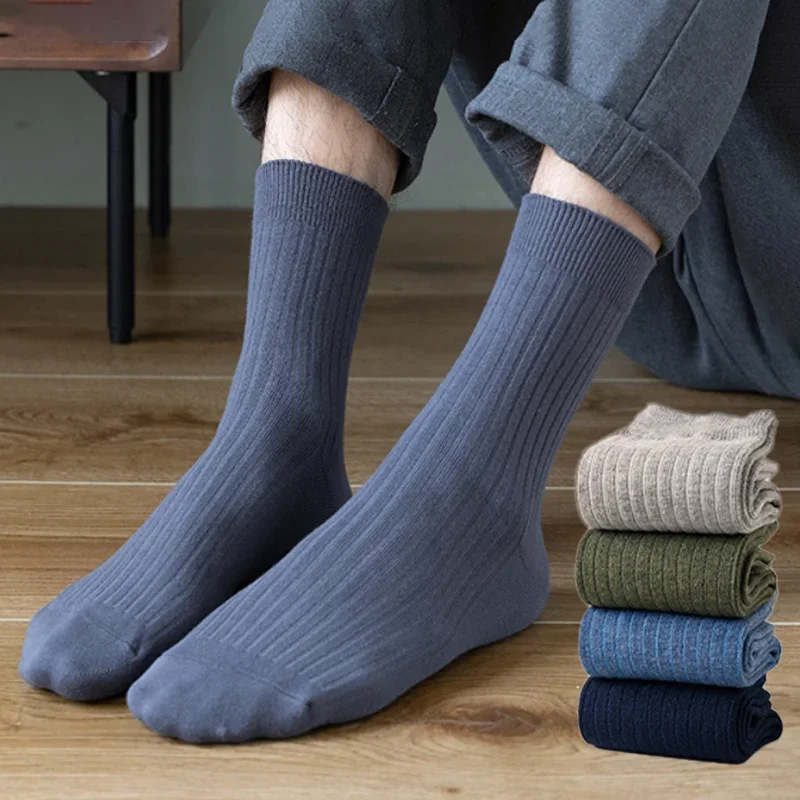 Men Cotton Socks Solid Color Business Crew Spring Autumn Mib Tube Ankle Long Breathable Casual Soft 3Pais cotton socks casual socks breathable socks solid color socks cotton ankle socks solid colour socks middle tube socks business socks
