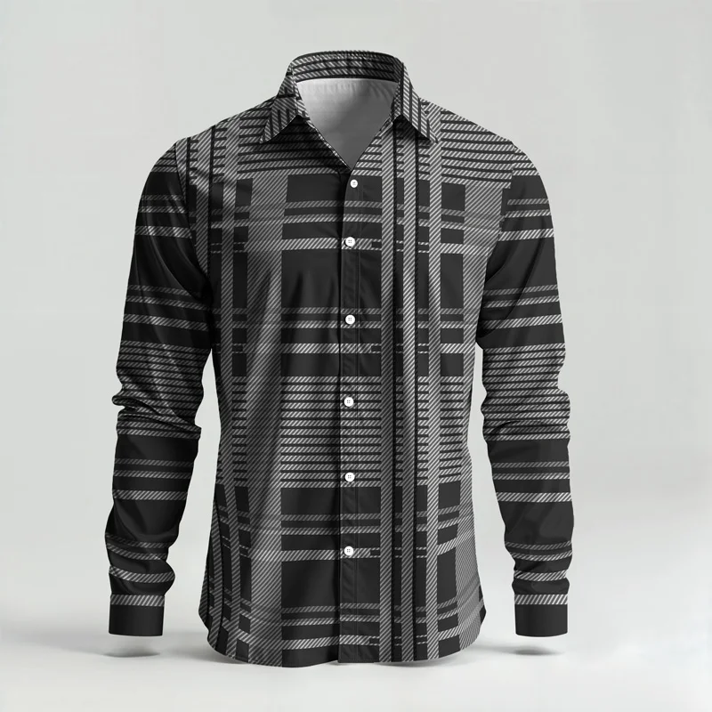 Set di camicie da uomo primavera estate 2025, stampate, alla moda, semplici, in due pezzi, a maniche lunghe, stile urbano di alta qualità_voghion.com