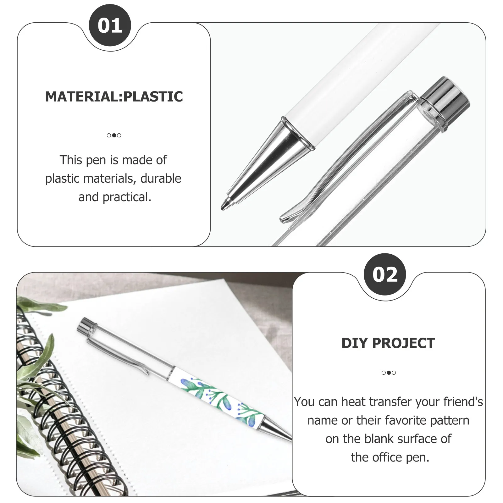 열전사 코팅된 승화 블랭크 펜, 맞춤 이름 패턴 인쇄 가능, 학생 선생님 선물용, 승화 볼펜