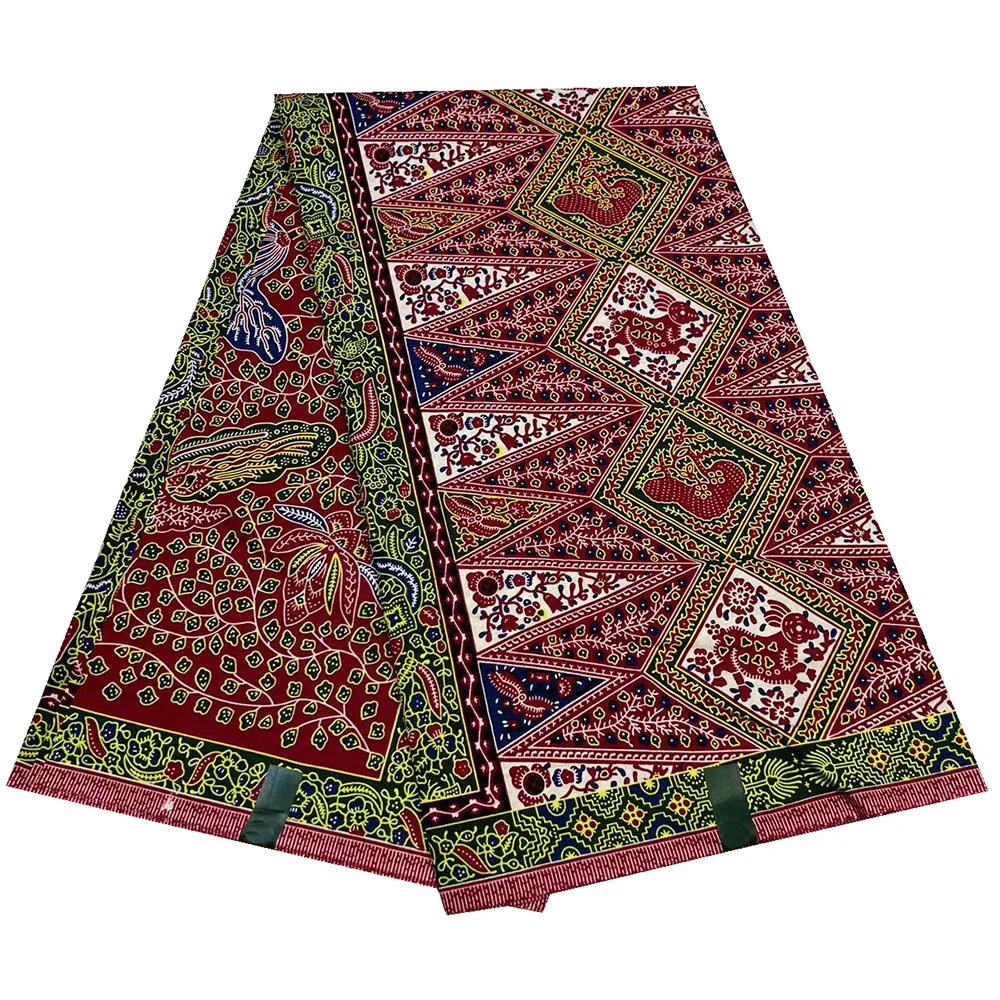 African Wax Prints Fabric 100% Cotton For Party Dress 6Yards Y22 african wax fabric