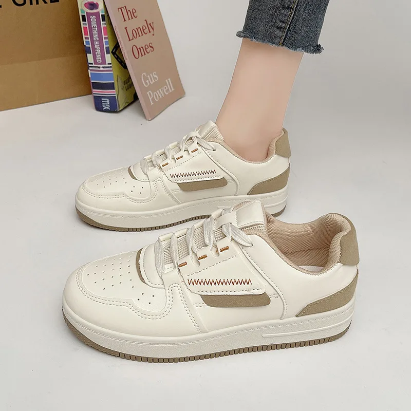 Black Women Shoes 2024 Spring New Korean Version Trendy Thick-soled Versatile Student Sports Shoes Casual Shoes Women Sneakers