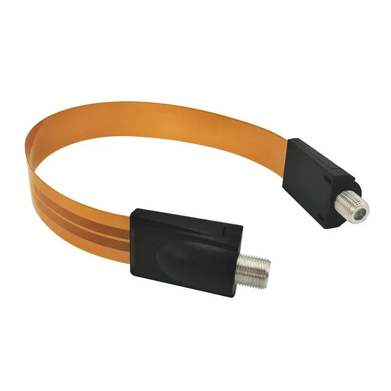 Flat Coaxial Cable Double Female F Connector line Window Line Through Wall Line for TV Antenna Surveillance Accessories