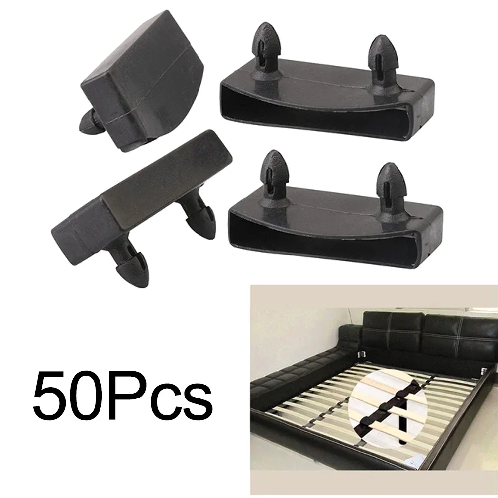 Plastic Bed Slat End Caps Holders 50pcs Sofa Bed Slat Sides Centre Cap Replacement 55mm Holding Securing Furniture bed slats connectors