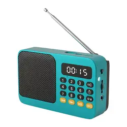 Enhanced Bluetooth 5.0 Portable Speaker with LED Light and Wireless FM Radio Receiver (Blue)