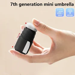 Compact Dual - Use UV Protective Sun and Rain Umbrella - Portable, Pocket - Sized, and Ultralight (Black)