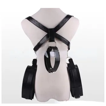 Thigh Restraint Straps Sling Leg Spreader Open Restraint Belt Bondage Harness with Wrist Cuffs BDSM Sex Position Aid Adult Toys 2
