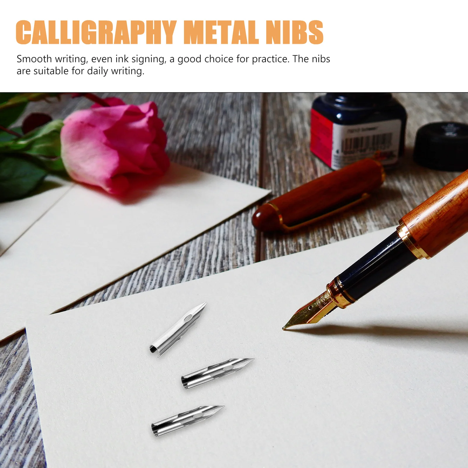 30Pcs Pen Nibs Calligraphy Fountain Pen Replacement Metal Tips Smooth Writing Suitable for Students Practice Signing