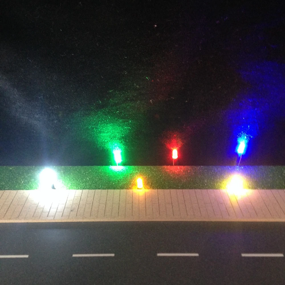 50Pcs LED Lamp Wired Micro Litz Led Pre-Soldered Wired 30cm 3V Railway Model Toy DIY Light Wires Train Model Scenes Toy Light