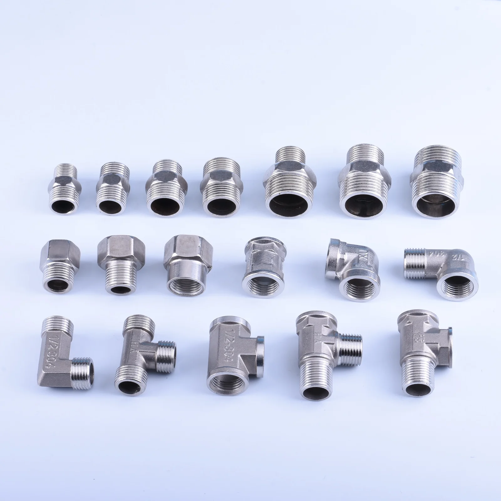 1 pcs Screw Thread Threaded Fitting Fittings Stainless Steel Pipe Connector Pipes Plumbing Home Improvement – Detail 1