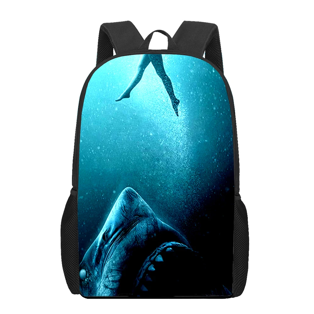 Shark Animal Print School Bag Set for Teenager Girls Primary Kids Backpack Book Bags Children Bookbag to Go Out,Shopping,Travel