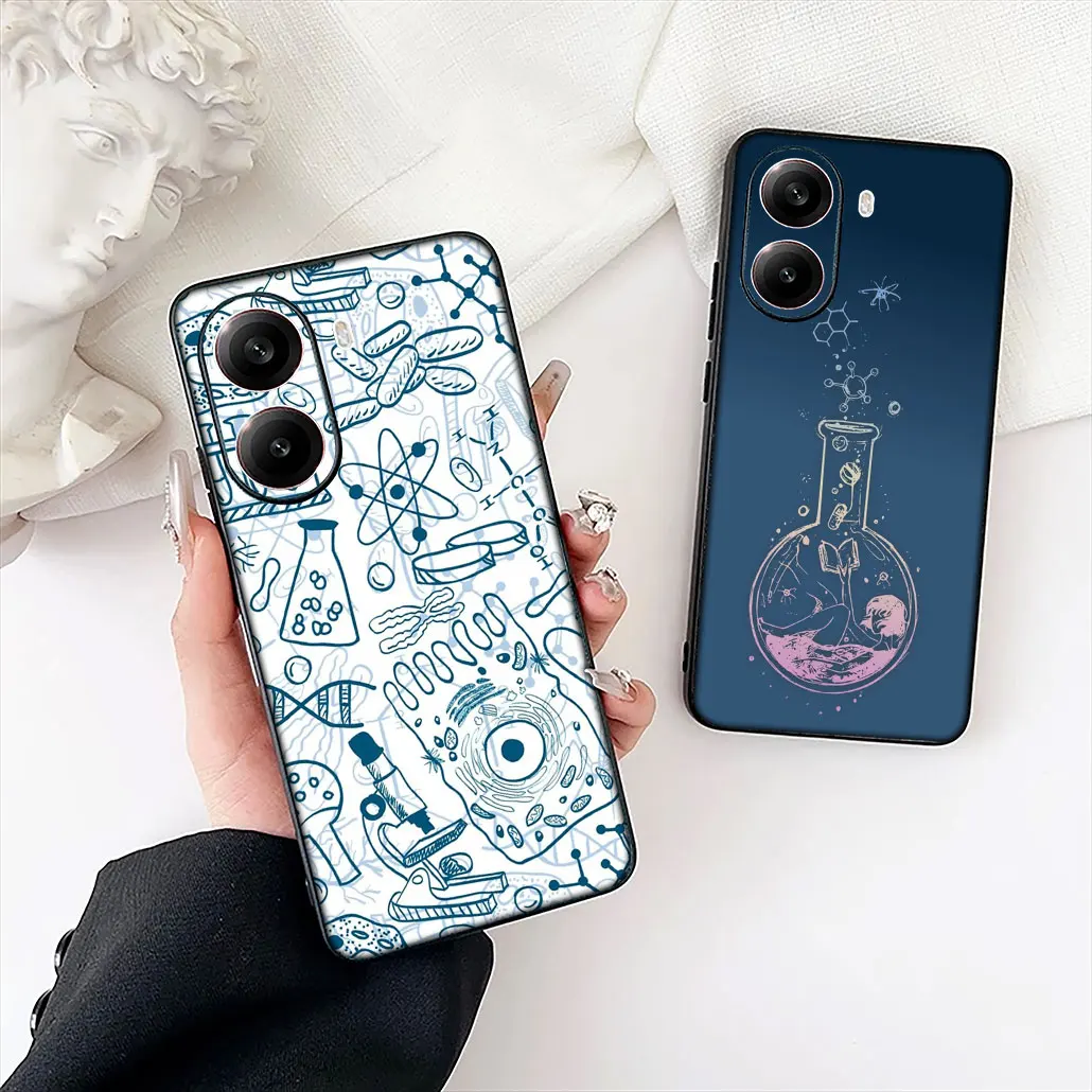 Science-Themed Silicone Phone Cover with Chemistry Design