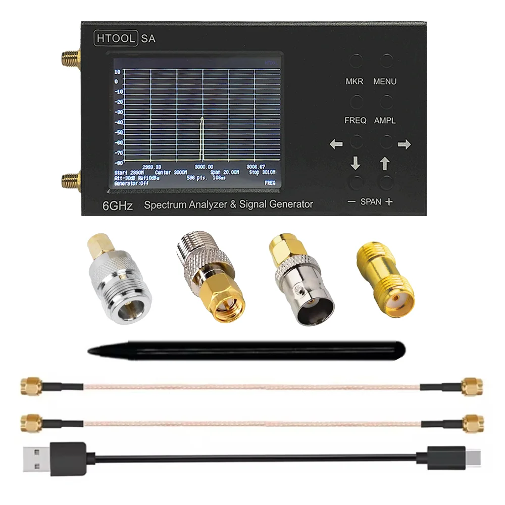 New SA Spectrum Analyzer with Built-in 35MHz-6.2 Near-field Probe HT5 Black Mini Logarithmic Periodic Antenna 1300MHz-10GHz