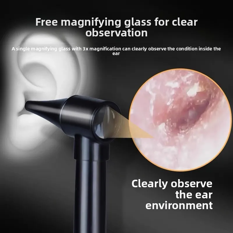 Baby Ear Care Observation Otoscope Pen Kit 5 Speculum Magnifying Glass LED Light Flashlight Ear Care Kits for Children Adults