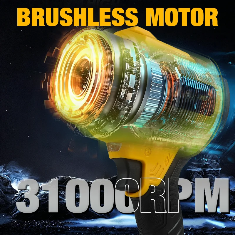 전기 여신 3200W 브러시리스 전기 터보 블로워 제트 팬 350000RPM 휴대용 송풍기 듀얼트 20V 배터리 호환