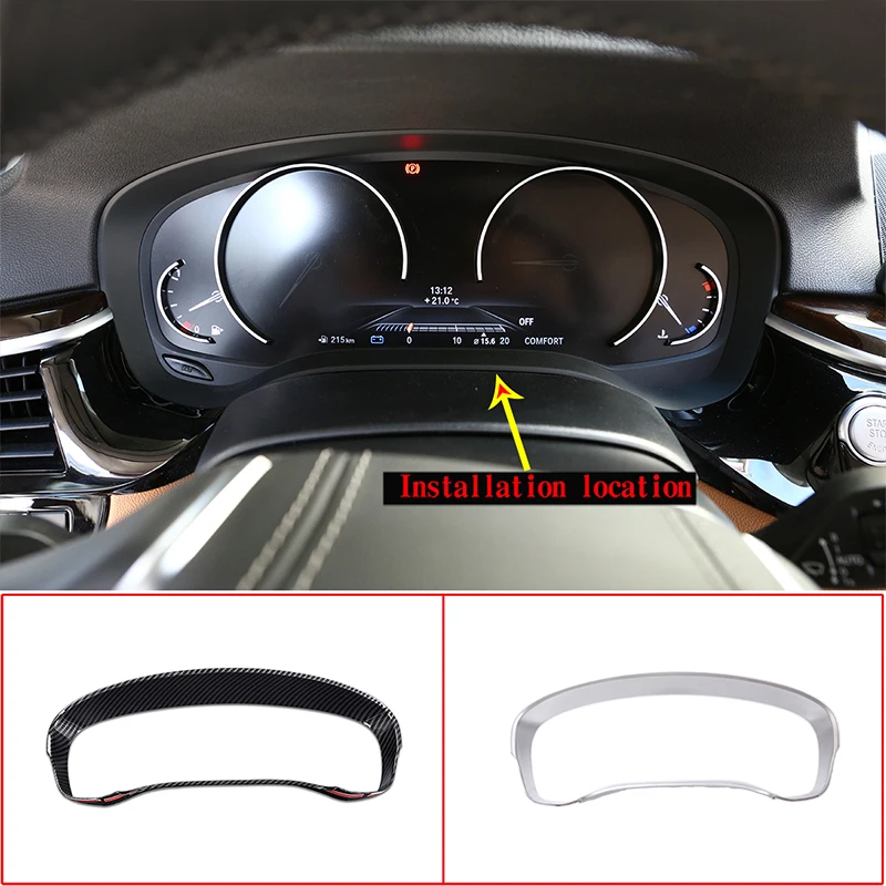 

Car Styling ABS Carbon Fiber/Chrome Dashboard Decoration Cover Sticker Trim Frame For BMW 5 Series G30 2017-2018 Car Accessories