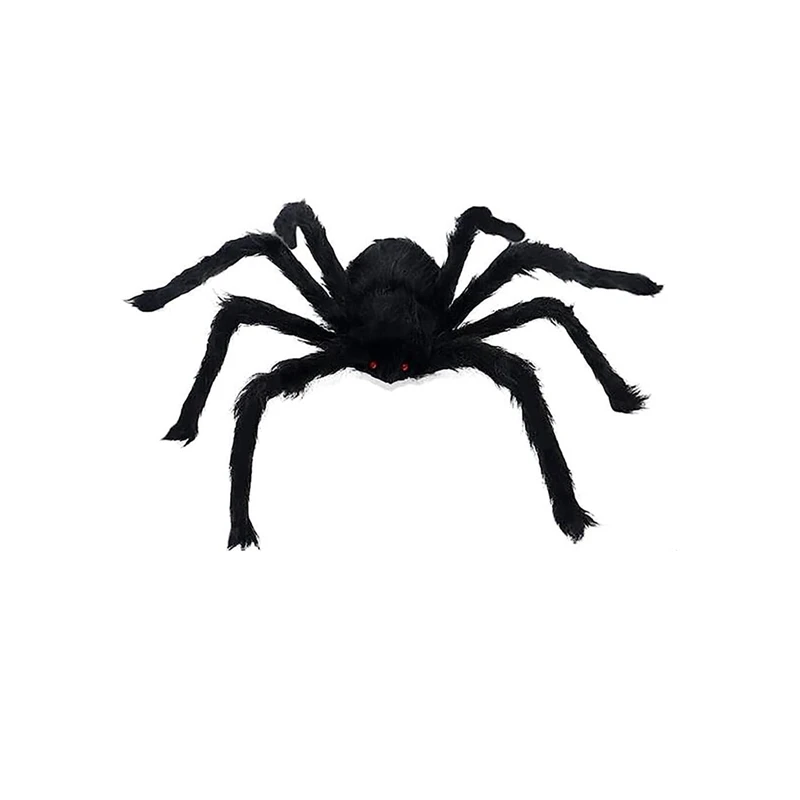 

Украшение в виде паука на Хэллоуин, черный мягкий искусственный реалистичный реквизит Okumo для семьи и двора