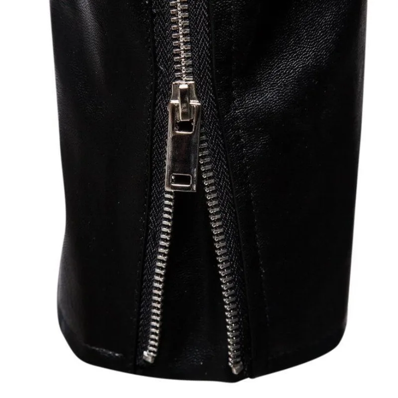 2023 Autumn New Large Size Men Detachable Hat Motorcycle Leather Coat Casual Versatile Solid Color PU Leather Jacket Men Outwear