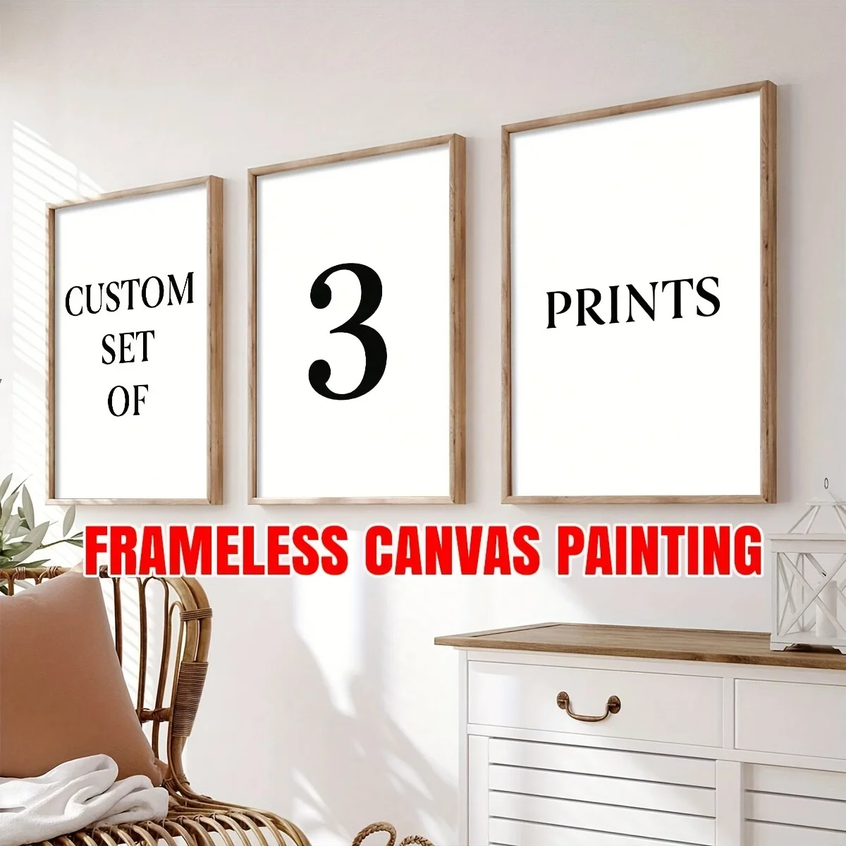3pcs/set Custom Canvas Printing Personalized Photo Suitable for Family Life Pets Scenery Couple Weddings Home Decor Poster Gifts 2