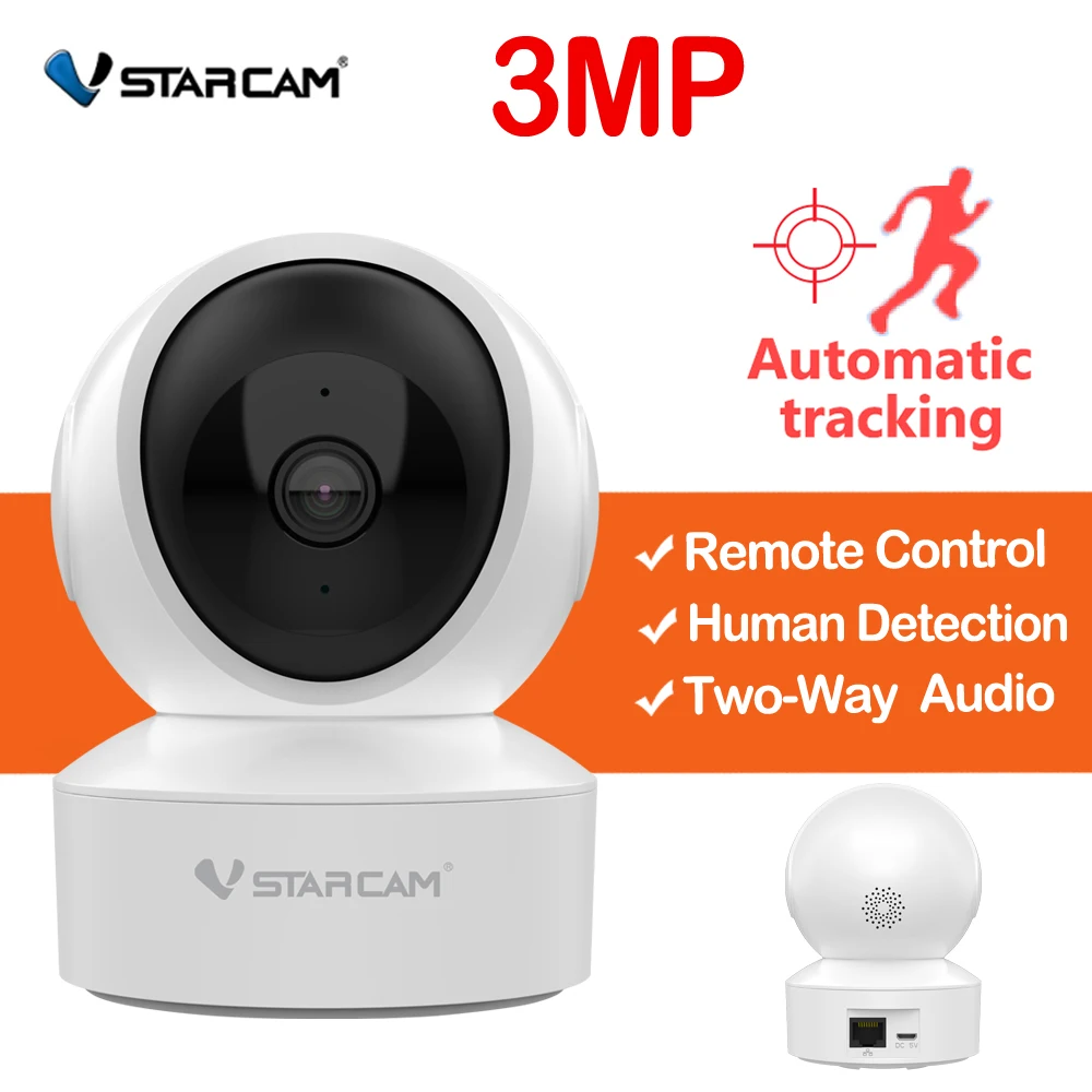 Vstarcam minicámara IP CS49 de 3MP, cámara de seguridad inalámbrica con