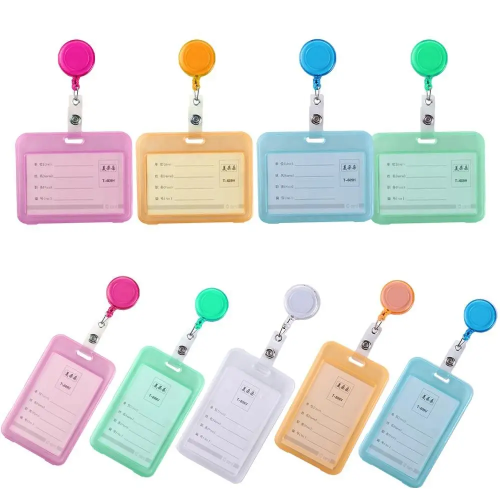 Holder With Keychains Card Storage Case Bus Card Holder Student Card Sleeves Transparent Card Cover Credit Cards Protector