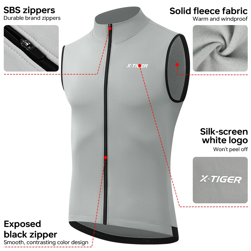 Winter Warm Cycling Vest Fleece Windproof Bike jacket Sleeveless Coat Bicycle Thermal Vest Unisex Cycling Jerseys