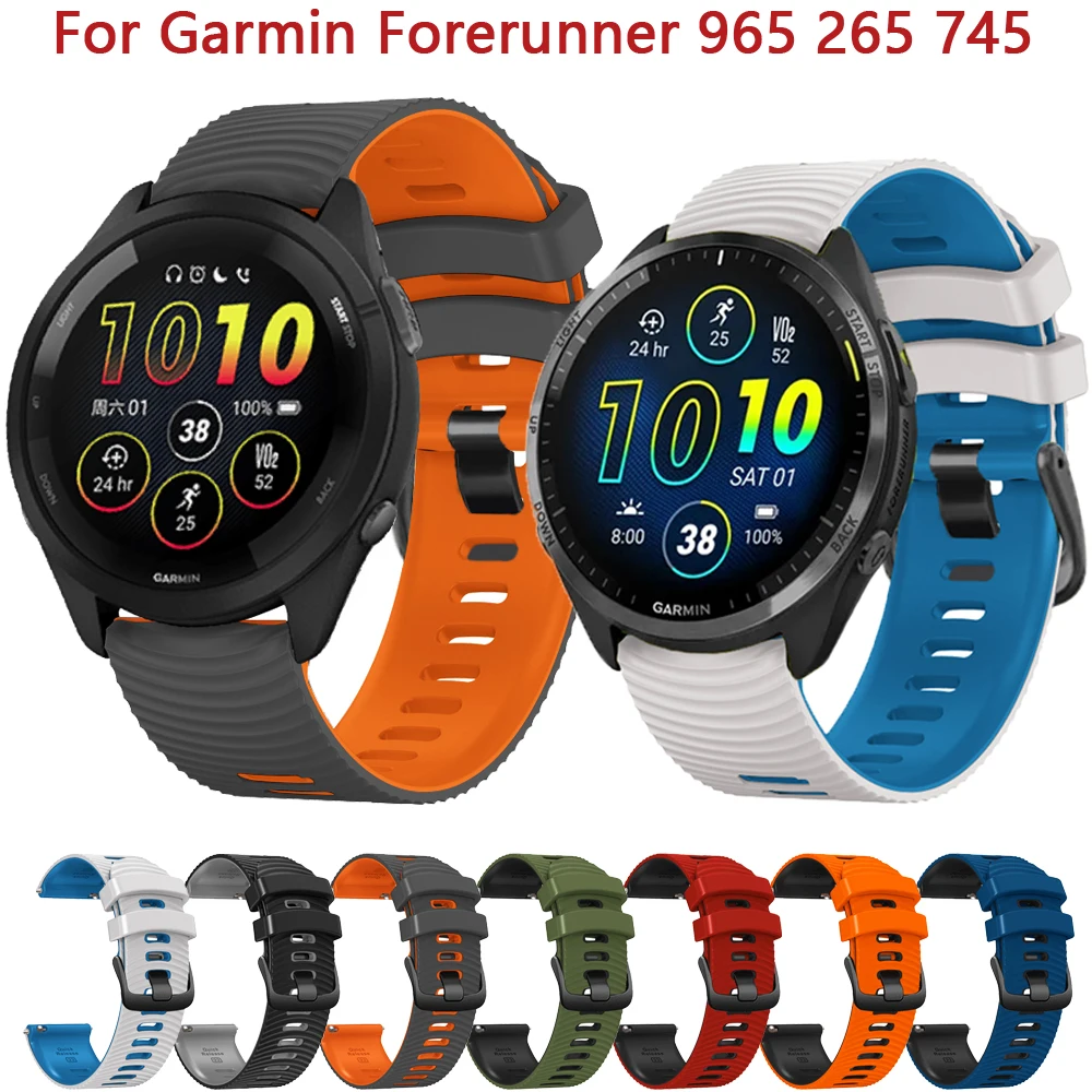 

Ремешок силиконовый для наручных часов Garmin Forerunner 265 965 255 745, 22 мм