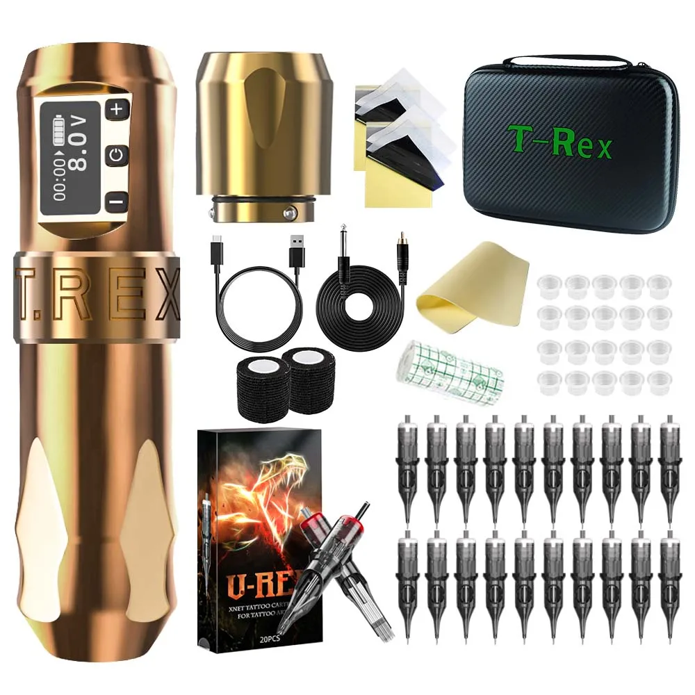 T-Rex ワイヤレスタトゥーマシン回転バッテリーペンポータブル