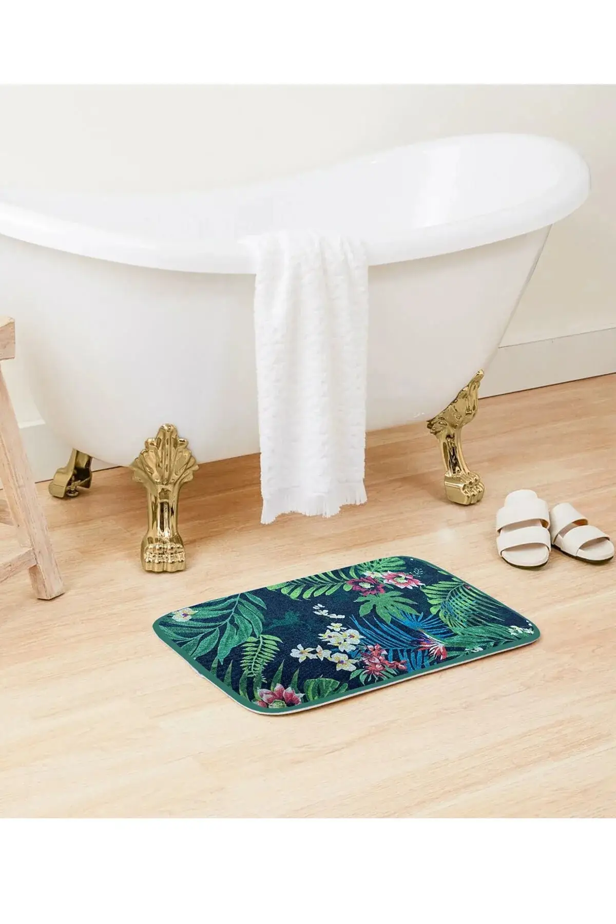 

Bath Rug Mat Non-Slip Base Washable 50X80 cm Amazon 1 Cotton Green Digital Print X Mat Textile Home & Mat