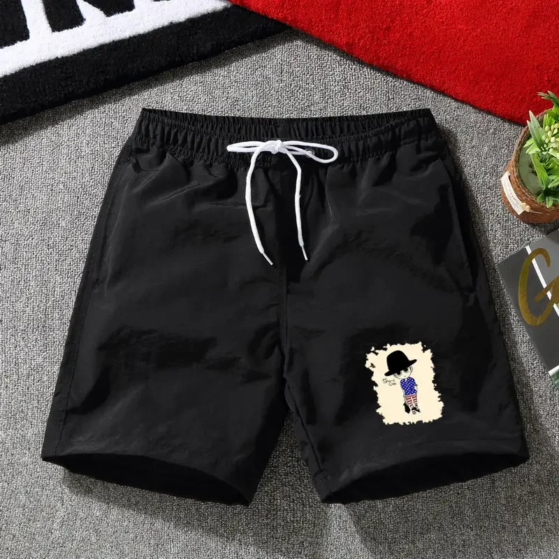 thumbnail image 1 of Pantalones cortos para hombre, pantalones cortos de playa de gran tamaño con gráficos de anime para hombre, pantalones cortos de diseñador de moda personalizados XL con ropa al por mayor, 1 of 5