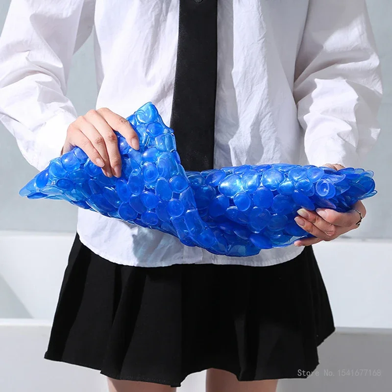 Transparent PVC Foot Floor Mat Anti Drop Long Strip Bathtub Creative Bedroom Entry Non Slip Bathroom Shower Room Cobblestone 1Pc
