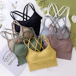 Top Women Yoga Sport Bra Women Shockproof Sexy Back Sports Top Breathable Athletic Fitness Running Gym Vest tops Sportswear