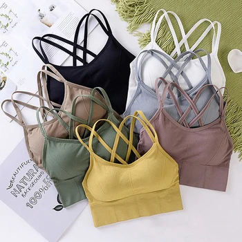 Soutien-gorge antichoc respirant et sexy pour femme, top de sport, yoga, athlétisme, fitness, course à pied, gymnastique